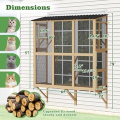 Cat Catio, Cat Window Perch for Large Indoor Cats with 4 Jump Platforms