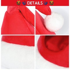 Cat Bed Christmas Hat Tent House Self-Warming 2 in 1 Removable Cave Red