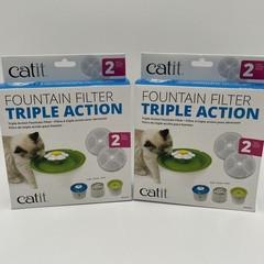 NEW!! (2) 2 Packs Catit Triple Action Fountain Replacement Water Filter – 43745