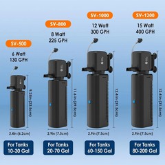 Aquarium Filter with UV Light Timer 400GPH Fish Tank Filter 10–200 Gal