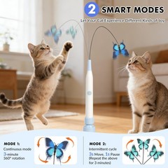 Wortade Interactive Cat Toys for Indoor Cats, Automatic Butterfly blue