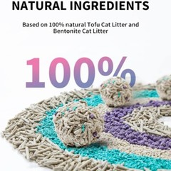 PETKIT Mixed Cat Litter Fast Clumping,Flushable,Dust-Free Bentonite Litter
