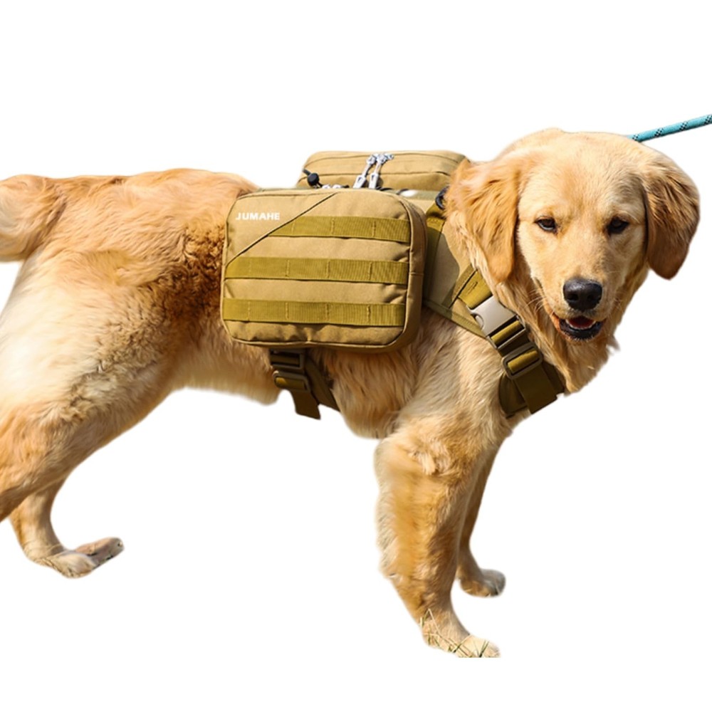 x Jumahe Dog Hiking Backpack for Large/Giant Dogs – 2 Spacious Side Bags,