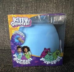 Easy Squeezy Chunky Kitty Squishy Toy Blue Cat Stress Relief Squeeze NEW