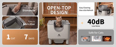 Self-Cleaning Litter Box – Open-Top Automatic Cat Litter Box with Odor Control
