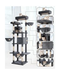 Cat Tree, 81-Inch Tall Cat Tower with Scratching Post, Plush Multi-Level Cat …