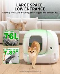 PETKIT PuraMAX Self Cleaning Cat Litter Box Automatic 76L with Trash Bags & Mat