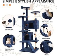 54in Multi-Level Cat Tree Tower Furniture Activity Center with Scratching Posts