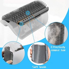 2× Cat Self-Groomer Face Scratcher Wall Corner Massage Comb Grooming Brush Tool
