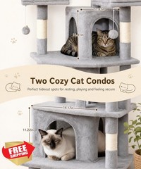 LIKISAK Cat Tree 71 Inch Grey