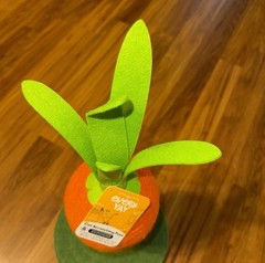 EveryYay Novelty Carrot Cat Scratch Post Medium Orange Green Toy Decorative
