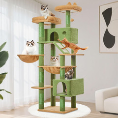 Cactus Cat Tree, 71-Inch Cat Tower for Indoor Cats Large Adult, Multi-Level Larg