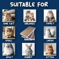 3-Pack Large Cat Scratcher Cardboard Scratcher Box Reversible Scratch Pad Board