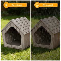 Outdoor Cat House Durable Resin Shelter with Air Vents Waterproof Easy To Clean