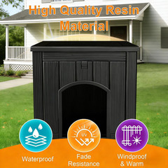 Outdoor Cat House for Indoor– All-Weather Resin Insulated Feral Cat Shelter, Dur