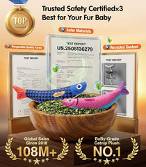 Cat Toys With[5000Mg A+Natural Catnip &Silvervine] [Baby Grade] Interactive Soft