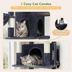 Globlazer 80in Extra Large Cat Tree Tower Corner Condo Dark Grey