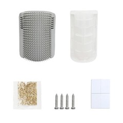 Cat Self Groomer Wall Brush Corner Face Scratcher Massage Comb Catnip Holder