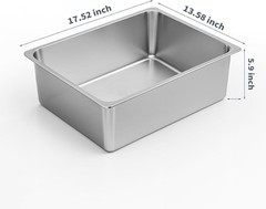Stainless Steel Cat Litter Box High Sided Open Top Non Stick Odorless Pan