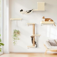 Cat Wall Shelves, Stable & Safe 4 in 1 Cat Furniture Set,16 Inch Drywall – Gray