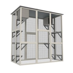 Large Catio Cat Enclosure Weatherproof Wooden Outdoor Asphalt Roof Cat Cage