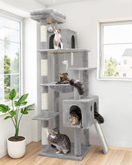 Heavy Duty Cat Tree, 70 Inch Sturdy Cat Tree for Indoor Cats Extra Large Cat Tow