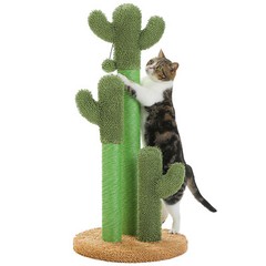 PAWZ Road Cactus Cat Scratching Post Sisal Scratcher with 3 Scratching Poles 35″