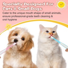 3 Pack Small Dog Toothbrush, Small Breed Cat Toothbrushes for Cat & Puppy, Ut…