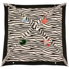 Zebra Print Cat Play Tent with Dangle Toys Pet Interactive Kitty 22″x23″x13 NEW