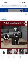 34″ H Gothic Cat Tree，Double Decker Cat Condo, Cat House