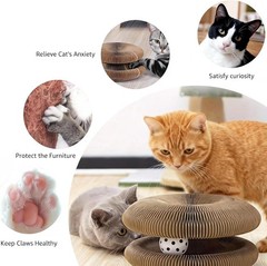 Extensible Cardboard Cat Toy Kitten Scratchering Interactive Foldable Magic