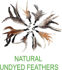 Cat Feather Toys with Wand Natural Feather Refills No Chemical Dyeing Indoor Cat