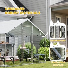 PawHut 94.5″ Extra Large Catio, Outdoor Cat Enclosure with Waterproof Cover