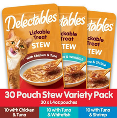 Hartz Delectables Stew Lickable Wet Cat Treats Variety Pack, 30 Count