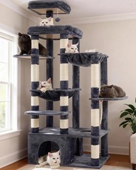 Cat Tree, 71-Inch Tall Cat Tower for Large Maine Coon Cats with Extra-Large Base