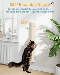 Aechonow 68″ Cat Wall Scratcher, 2-Pcs of 34inch Tall Sisal Scratching Post, …