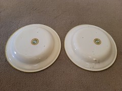 NEW Pair of Enameled Metal Cat Food – Water Dishes – Paris France Cote D’Ivoire