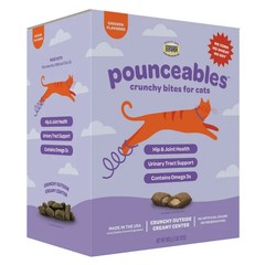 Pounceables Cat Treats Chicken Flavor 32 oz Crunchy Creamy Omega 3 EXP-05/2027