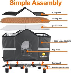 Outdoor Cat House – Weatherproof Large Cat Shelter for outside with Roof Window-