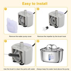Pet Water Fountain Pump Replacement For Stainless Steel Cat Water Dispenser 2/4X