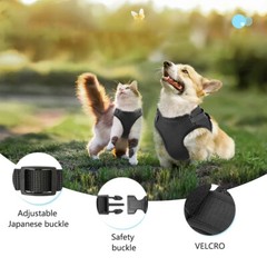 Cat Dog Pet Harness with Leash Adjustable Control Soft Mesh Reflective S M L XL