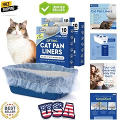 Sifting Cat Litter Box Liners – Extra Giant 30 Count – Tear-Resistant Cat Lit…