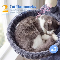 Cat Tree, 74 Inches Multi-Level XL Large Cat Tower for Indoor Cats with Three Ca