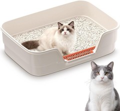 Low Entry Litter Box Senior Cats Extra Large Cat Litter Box W/ High Sides Kitten