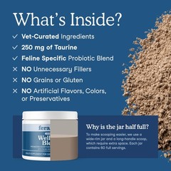 Wellness Blend – Cat Health Supplement with Feline-Specific Probiotics, Tauri…