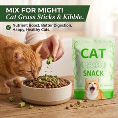 GREMBEB Cat Toys 18Pack Cats Grass Teething Stick Kitten Chew Treat for Green
