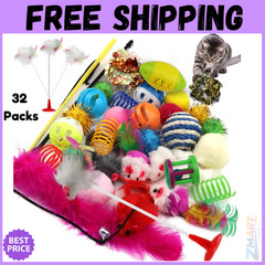 Cat Toys Kitten Toys Assortments 32 Packs Cat Toys Variety Pack for Kitty Cat