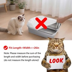 120 Count 26″x11.8″ Cat Litter Box Liners 1 (Pack of 120), White