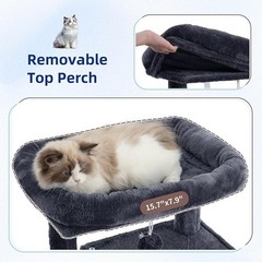 Durable Cat Tree Tower W/ Hanging Basket Sisal Rope & Cozy Condo Indoor Cats New