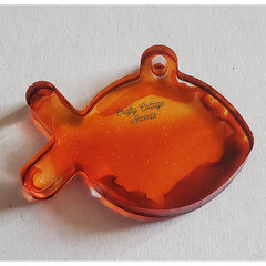 Handmade Resin Pet Tag Collar Charm Orange Goldfish Cute Cat Dog Accessory Gift